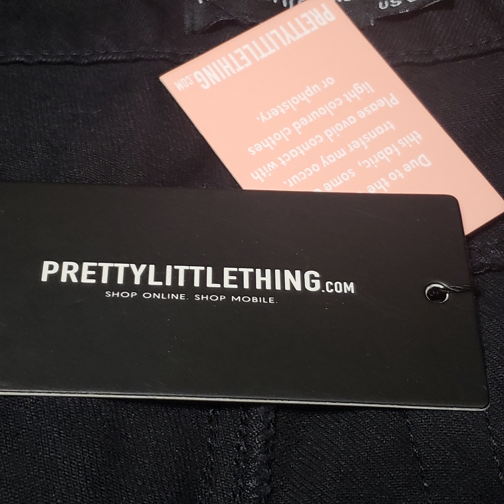 PrettyLittleThing Size 6 Washed Black Crop - Picture 8 of 11